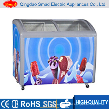 Commercial Sliding Glass Door Ice Cream Chest Freezer